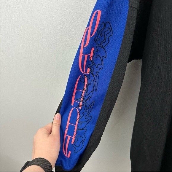 Adidas Originals Women's Oversized Black Pullover Hoodie Embroidered Sleeves - Picture 11 of 16